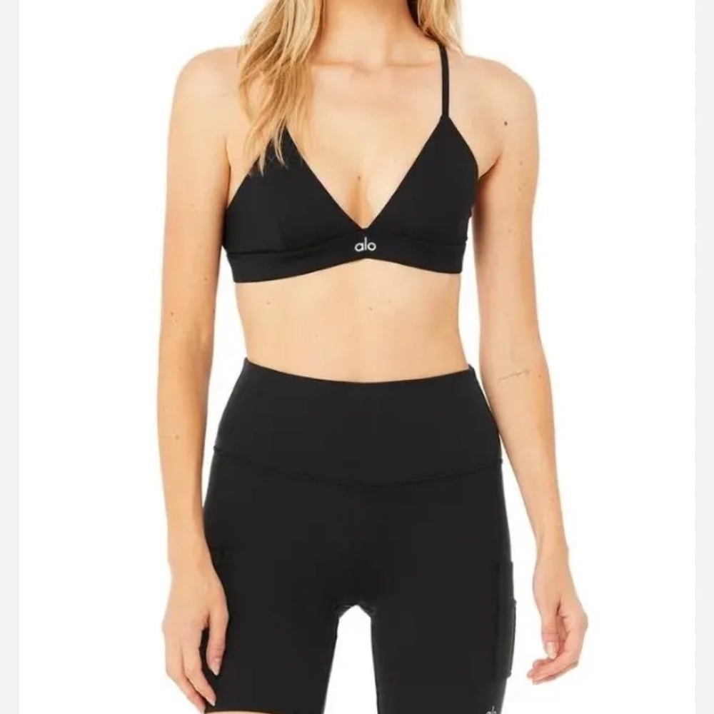 ALO Yoga Black Splendor Sports Bra